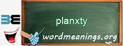 WordMeaning blackboard for planxty